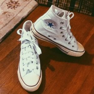 White Hi-Top Converse - NEVER WORN