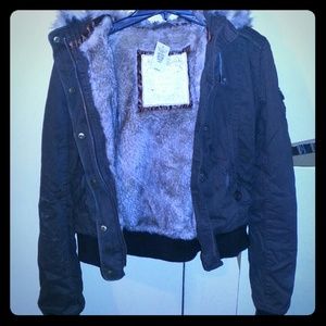 REDUCED!! Abercrombie & Fitch brown fur faux coat