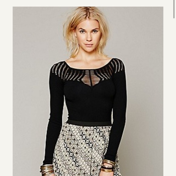Free people cut out neck long sleeve