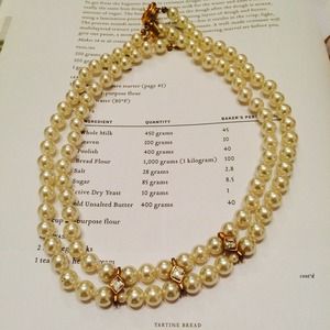 REAL PEARL NECKLACE with crystals!
