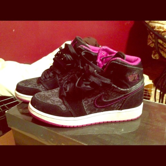Girls Jordan 1 Black Lace