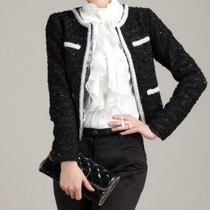 Chanel styled black jacket