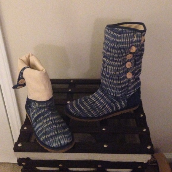 EUC UGG boots Worn Twice Blue Canvas