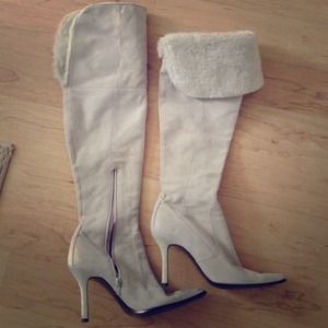 Over the knee leather boots.