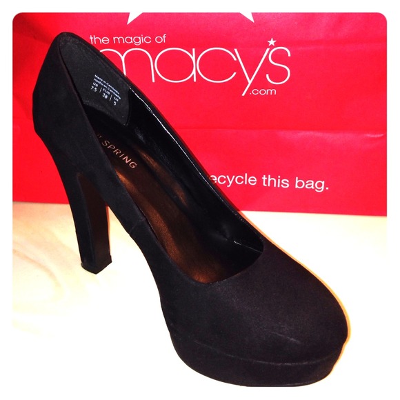 black suede platforms