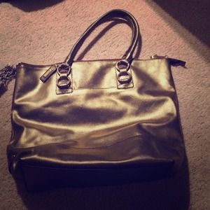 Gold Metallic Cole Haan tote