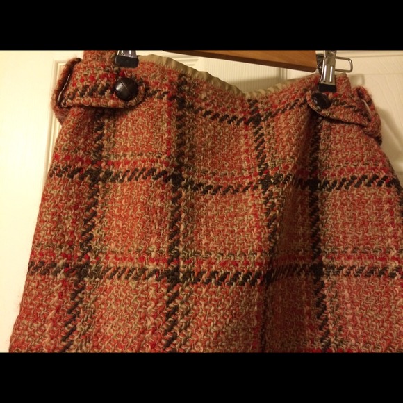 Plaid skirt with cream orange and brown colors