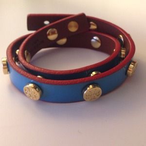 Brand New Tory Burch Logo Leather Wrap Bracelet