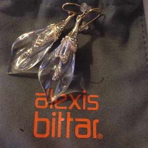 Brand New Alexis Bittar Lucite & Crystal Earrings