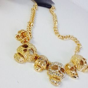 Gold skull necklace