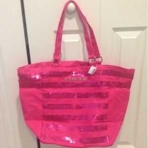 VS sparkly tote bag
