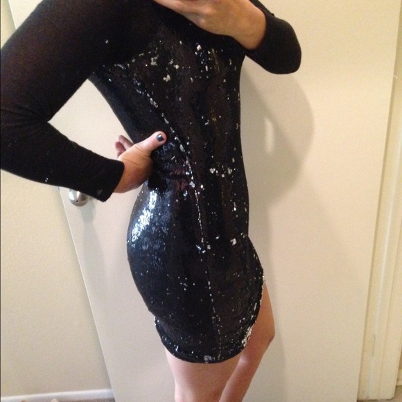 LaRok luxe black sequin dress from Bloomingdales - Picture 2 of 4