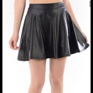 Plus Size leather skater skirt
