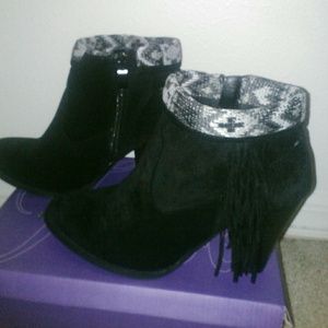 Faux suede boots