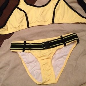 Scuba/Sport style yellow and black bikini