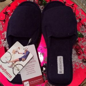 Navy Dearfoams Microfiber Terry Slippers