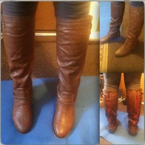Cognac riding boots