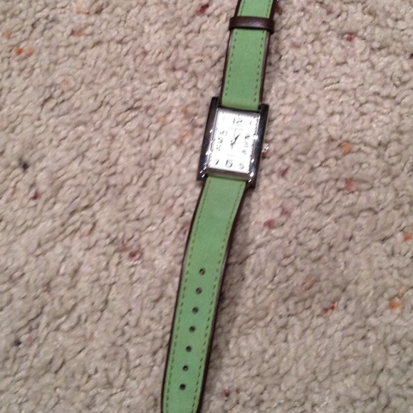 Green & brown leather watch - Picture 2 of 2