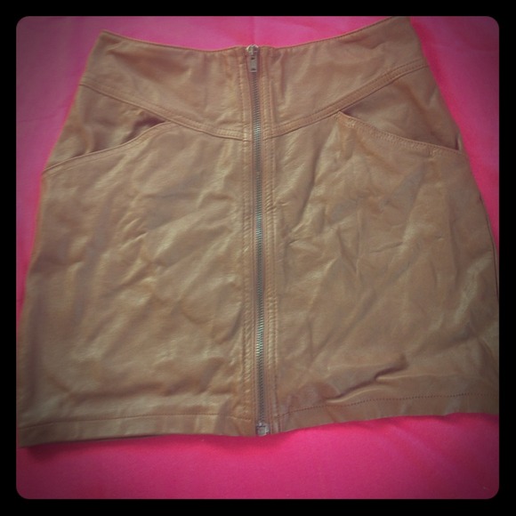 Brown Leather Skirt