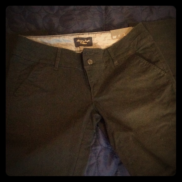 AE black cotton skinny leg trouser pants NWT