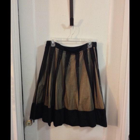 Black mesh overlay full circle skirt by Inc