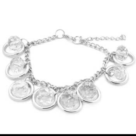 Silver with crystal bead bracelet
