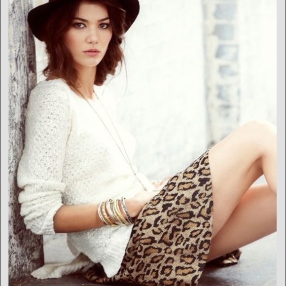 📦Sold on Ebay📦Free People cheetah print skirt - Picture 1 of 4