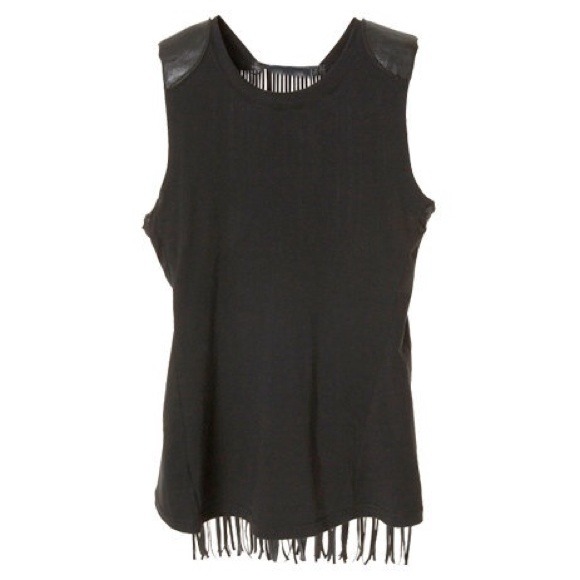 🌟HP 1/5🌟 Black Fringe Top Cutout Shoulder Pad S - Picture 1 of 4