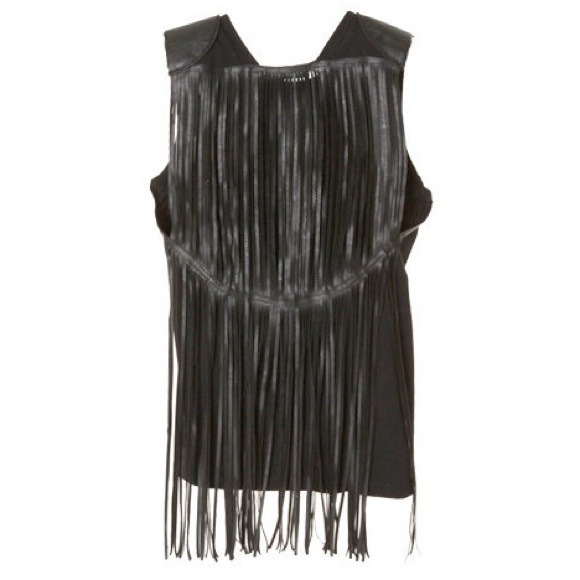 🌟HP 1/5🌟 Black Fringe Top Cutout Shoulder Pad S - Picture 2 of 4