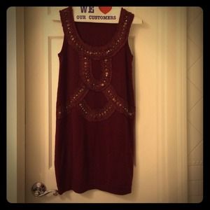 Maroon Nanette Lepore sweater dress