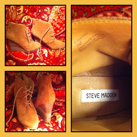 Steve Madden suede wedge booties