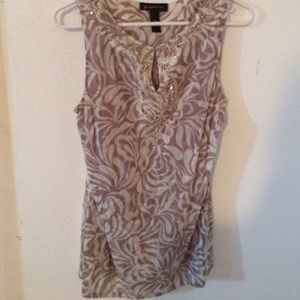 Beaded Blouse light tan colored