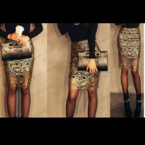 Bronze  pencil skirt