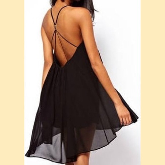 SOLD!! Spaghetti Strap Backless Chiffon Dress