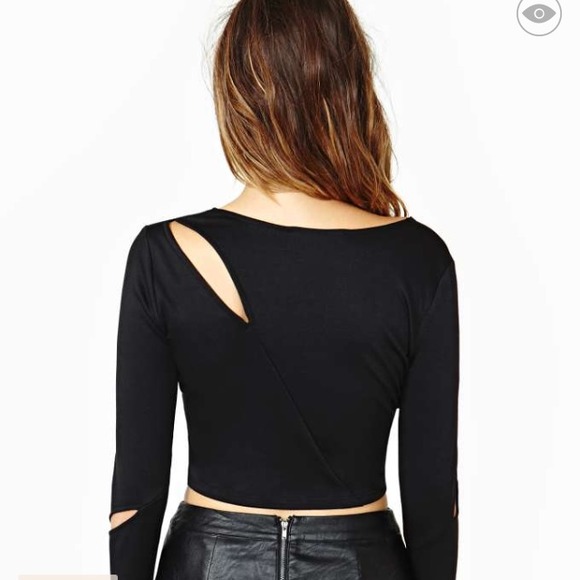 Black zippered crop top - Picture 3 of 4