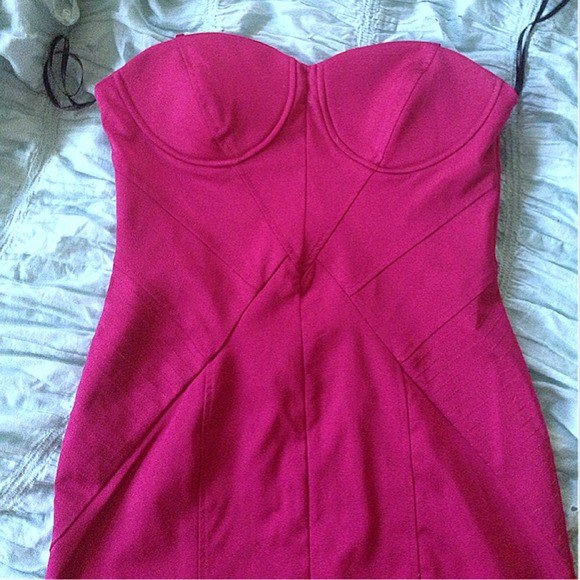 Forever 21 Hot Pink Strapless Dress - Picture 3 of 4