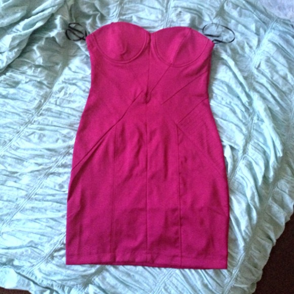 Forever 21 Hot Pink Strapless Dress - Picture 4 of 4