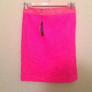 An Orange and Pink Color block Pencil Skirt!