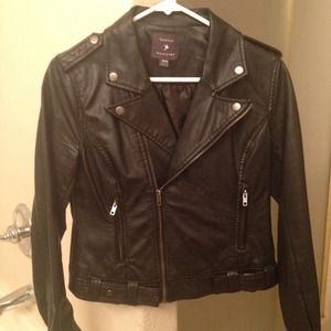 Leather bicker jacket