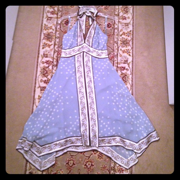 BCBG Maxazria blue halter dress