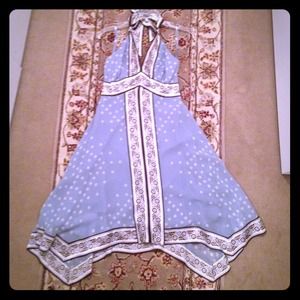 BCBG Maxazria blue halter dress