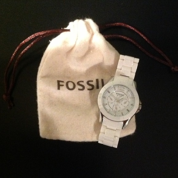 White Ceramic Fossil Watch