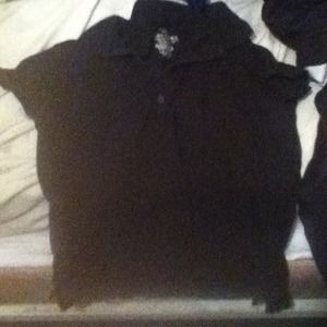 Black collar shirt
