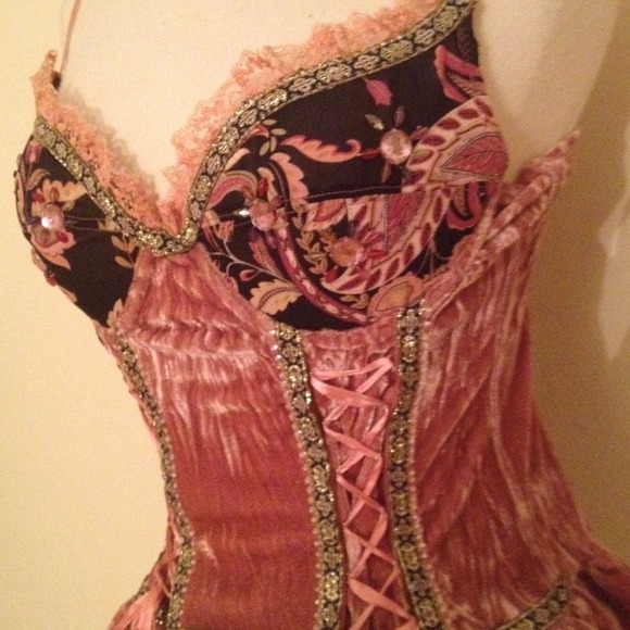 Gorgeous pink velvet corset top