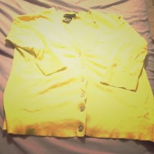 New York & Company Yellow Cardigan