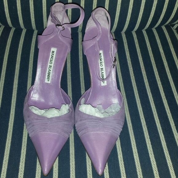 Grape Suede & Leather Ankle Strap Pumps Sz 37.5 - Picture 2 of 4