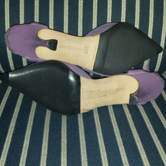 Grape Suede & Leather Ankle Strap Pumps Sz 37.5 - Picture 4 of 4
