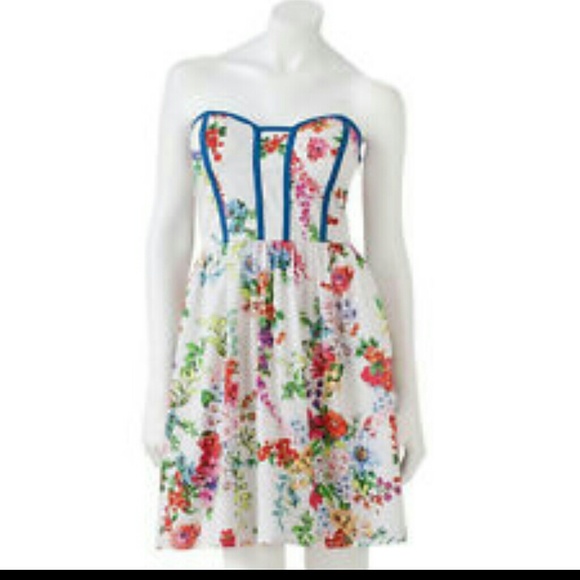BRAND NEW!! Ivory/Blue Kandy Kiss Halter Dress