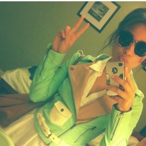 Faux leather motorcycle jacket