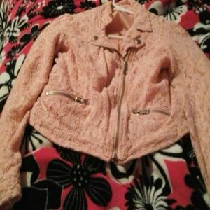 Lace zip up jacket